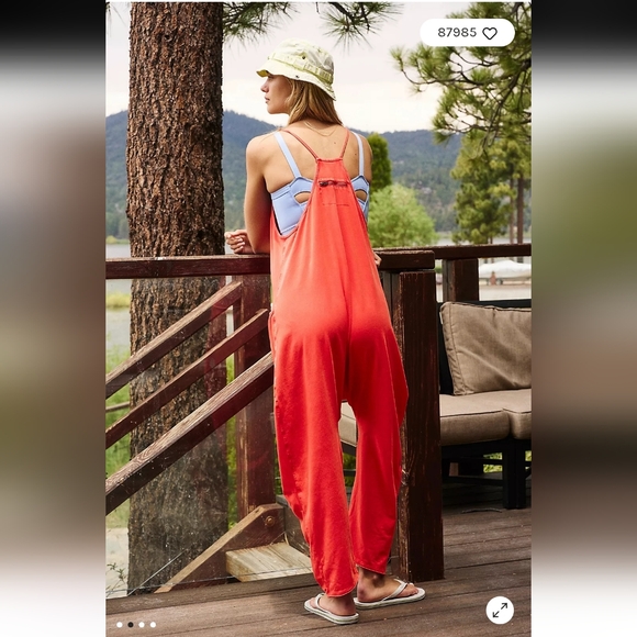 Free People Hot Shot Onesie L Orange FP Movement Oversized Jumpsuit Large - Picture 3 of 13